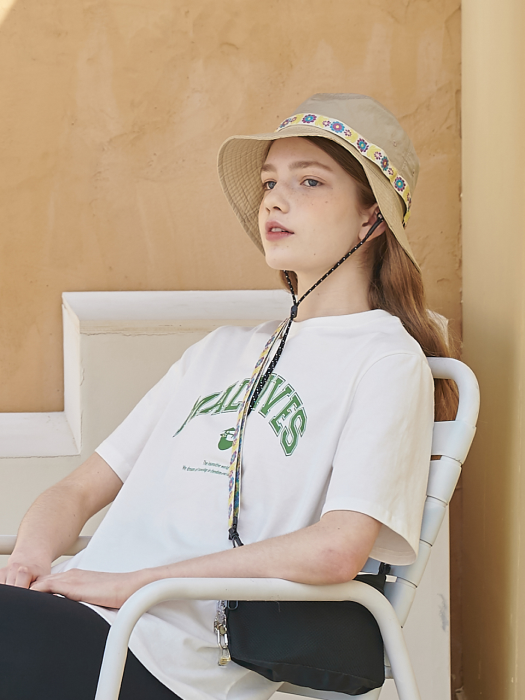 FLOWER LINE SAFARI HAT [BEIGE]