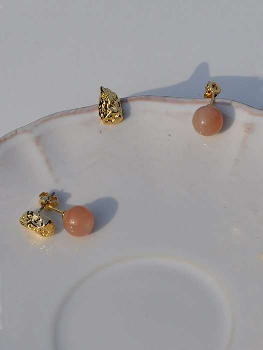 peach pink earring