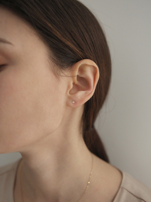 [순금58.8%]TKG_010 Mini Star Cubic earrings 14k 골드귀걸이