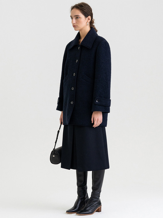 FW21 Woolly Half Coat Navy