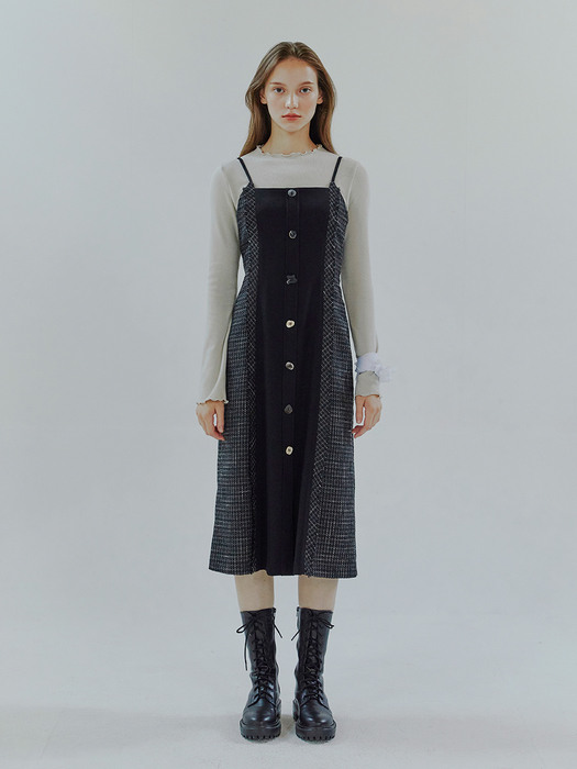 Slip Tweed Dress, Black