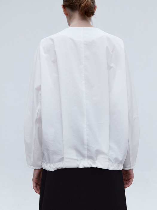 TOF LINE BUTTON STRING SHIRTS WHITE