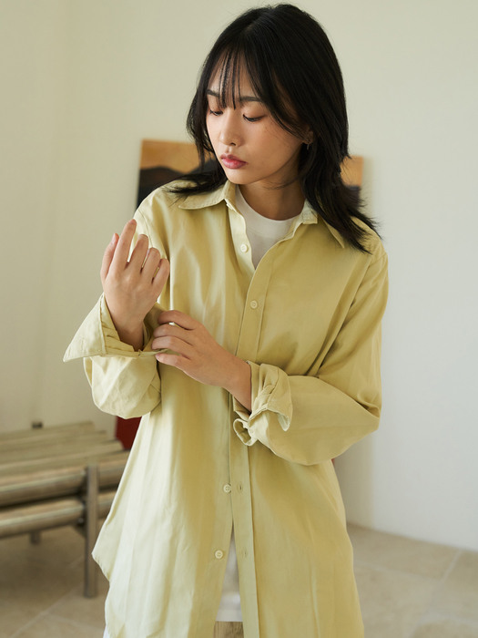 twill cotton shirts [relax fit]_yellow_남녀공용