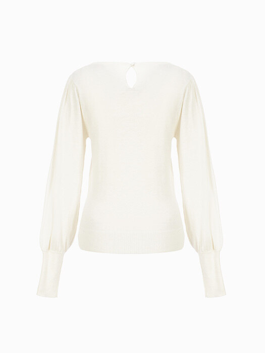Abel Square-neck Knit Top (Ivory)