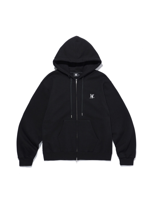 (기모)Signature hood zip-up - BLACK