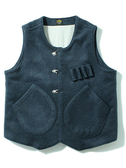 HUNTING WOOL VEST [Misty Blue]