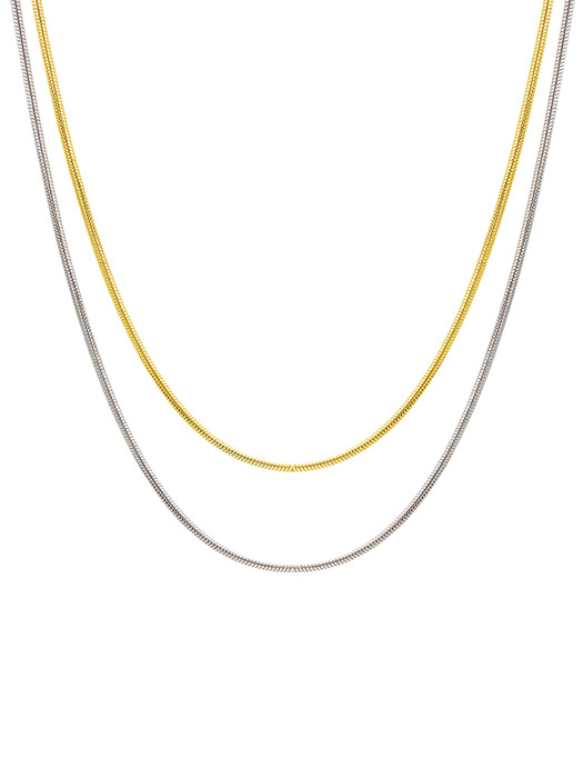 Boa chain two tone necklace