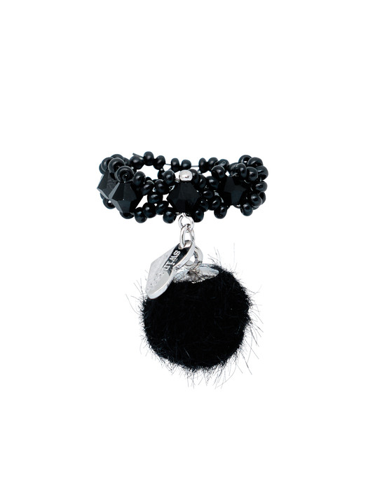 Snowing Beads Ring (Black)
