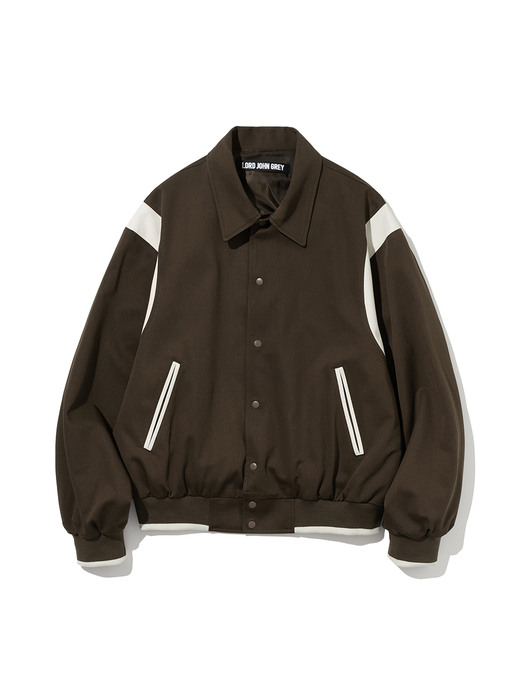 cotton varsity jacket brown