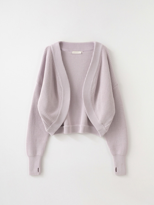 [Woman] Ribbed Line Cardigan (Lavender)