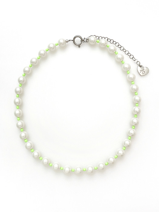 Spring Bubble Pearl Necklace (Green)