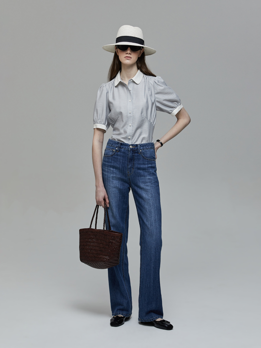 RELAXED LINEN-DENIM PANTS CLASSIC BLUE_UDPA2B223B3