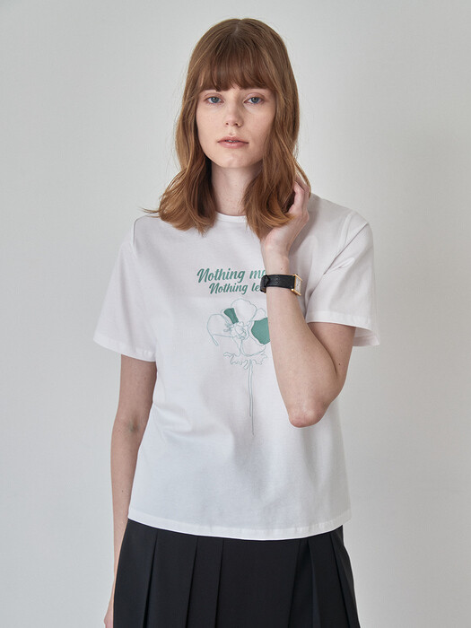 FLOWER BASIC T-SHIRT(soft white)