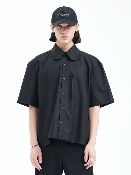 ANGLE COLLAR SHIRT BLACK