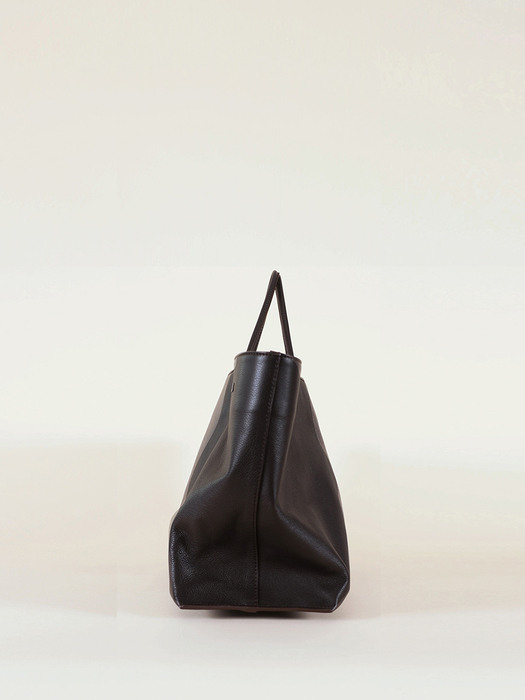 Leather Shopper Bag Dark-brown