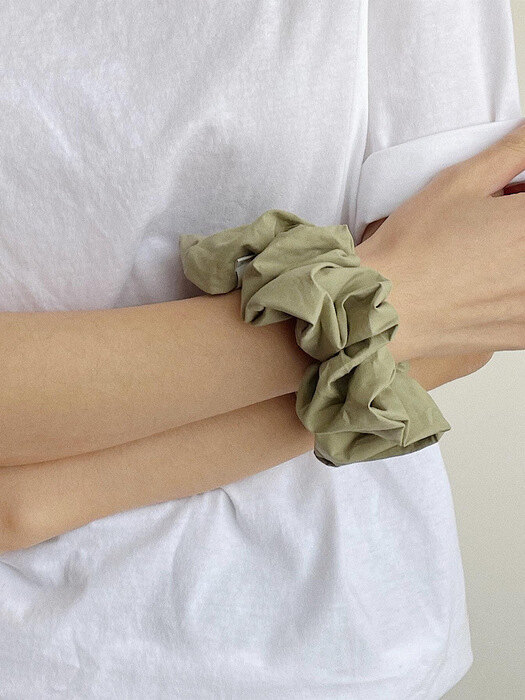 oar Vintage Shirt Scrunchie [Olive] 빈티지 셔츠 스크런치