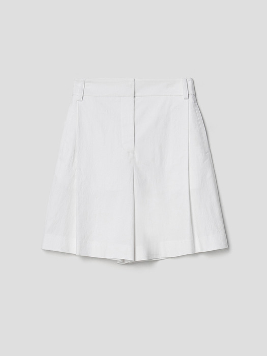 Cotton Tuck Volume Half Pants - White (KE2521M010)
