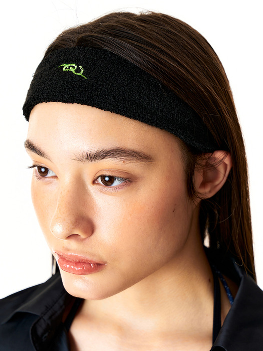 Terry Logo Headband Black