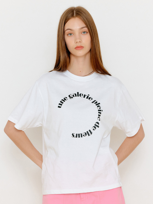 서클 레터링 반팔 티셔츠 [WHITE] / S22D05011