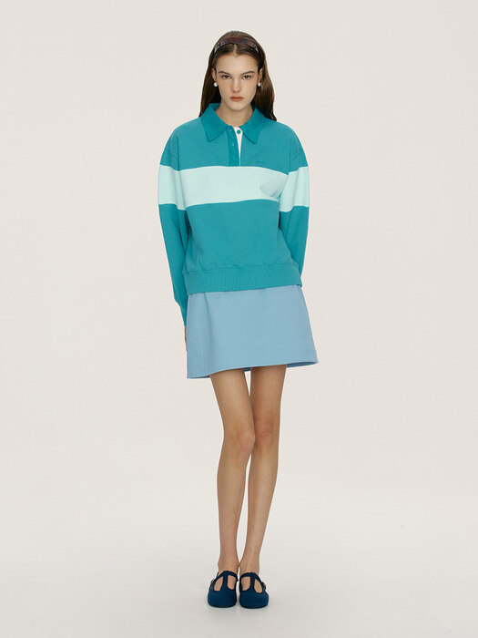 KAPIOLANI Color blocking sweatshirt (Magenta/Teal blue)