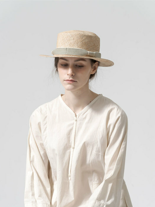 [Atelier LAMA]Anne green boater hat