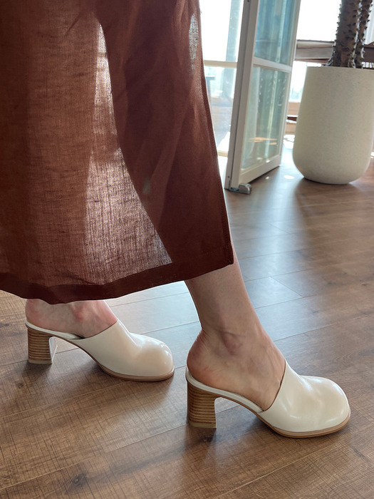 COY Chunky shaped mule sandal - 3color 6cm 라운디 뮬 슈즈
