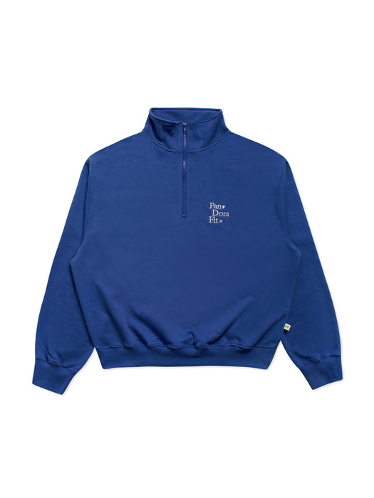 Half Zip-up Sweatshirt Blue