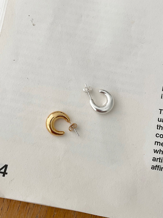 [silver925] moon hoop earring (2color)