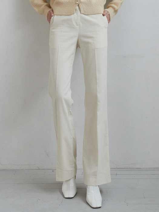 iuw1281 corduroy bootscut pants (ivory)