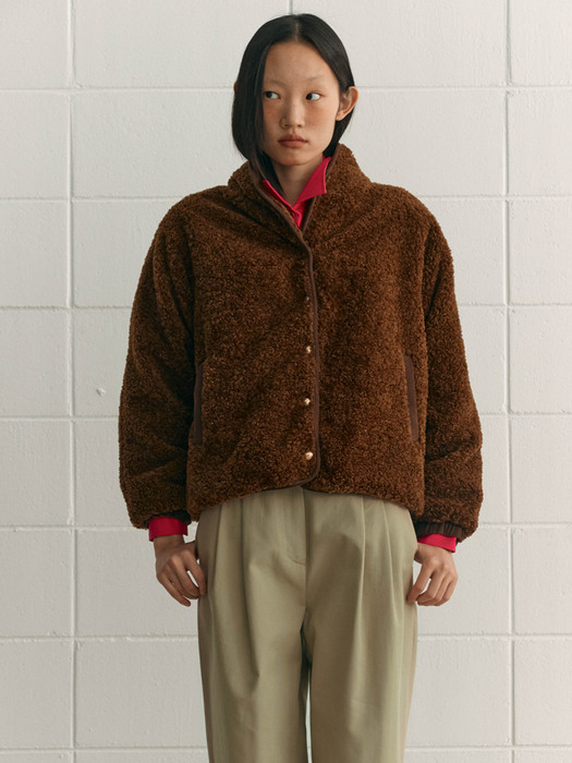 Fleece Label Jacket (Brown)
