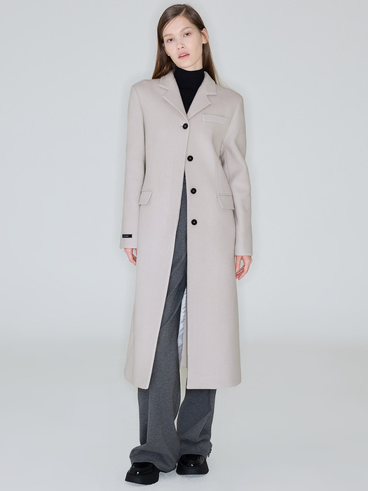 SLIM WOOL SINGLE COAT_IVORY