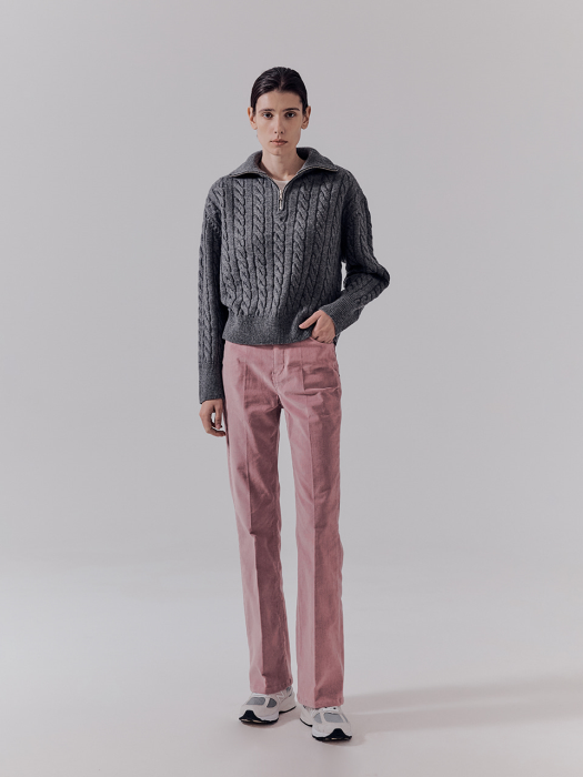 70S SEMI FLARED COUDUROY JEANS DUSTY PINK_UDPA2D230P2