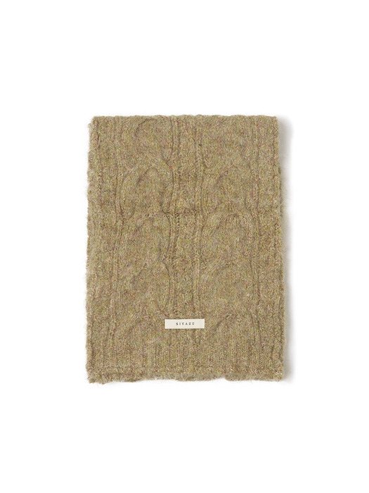 SIAC3018 mohair cable muffler_Khaki brown