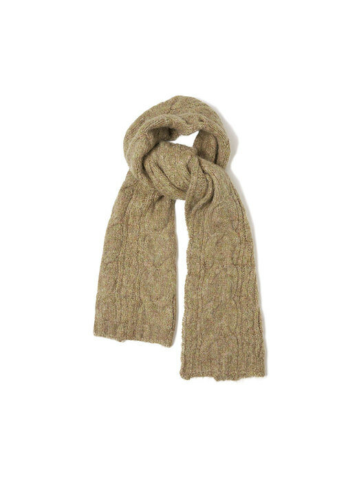 SIAC3018 mohair cable muffler_Khaki brown