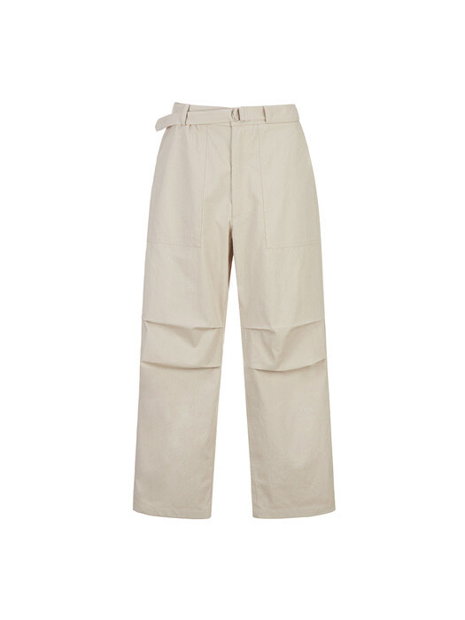 BELTED BAND PANTS [BEIGE]