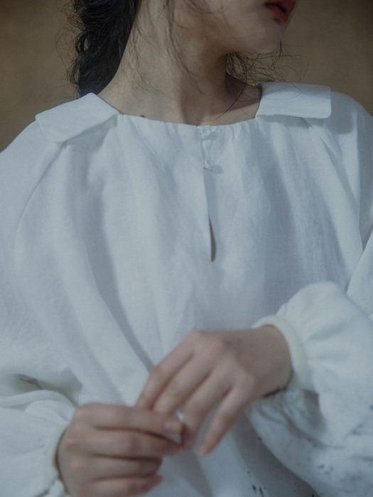 Melina collar dress - warm white 멜리나 칼라 드레스 