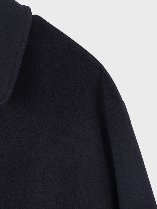 PURE WOOL  FLAP BALMACAAN COAT_BLACK