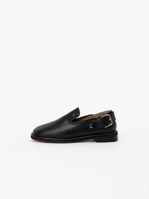 Gatano Babouche Slingback Flat Shoes in Regular Black