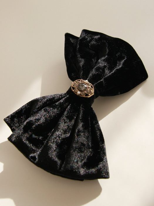 Velvet Big Ribbon Auto Hair Pin H0944