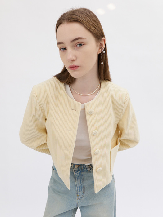 23 Spring_ Yellow Corduroy Blazer