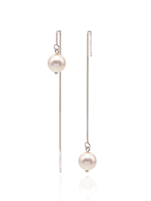 Pearl Passed drop Silver Earring Ie292 [Silver]