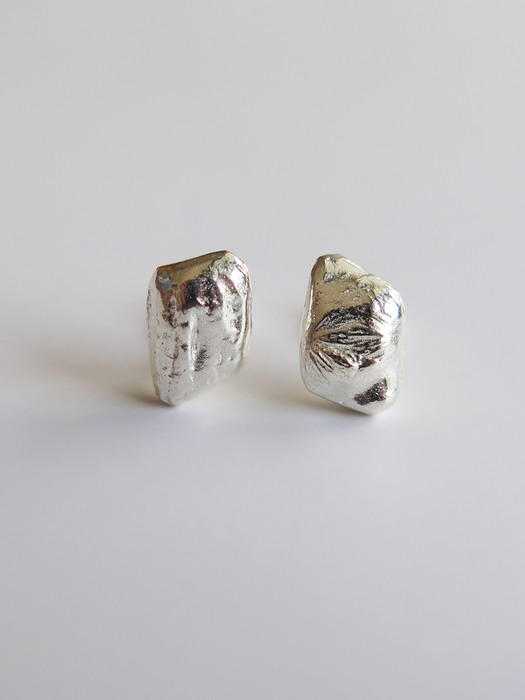 brick silver earrings