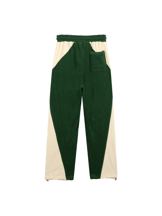 COLOR BLOCK TERRY JOGGER PANTS IN GREEN