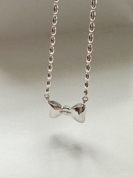 [단독][silver925] bold ribbon necklace