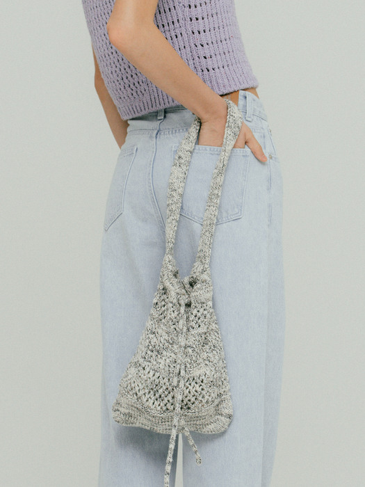 Melange Crochet Bucket Bag VC2333BG001M