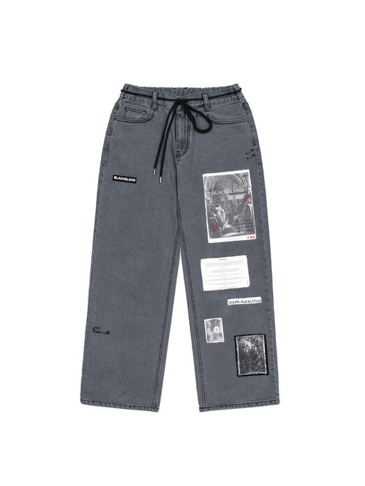 BBD Renaissance Patch Denim Pants (Dark Gray)