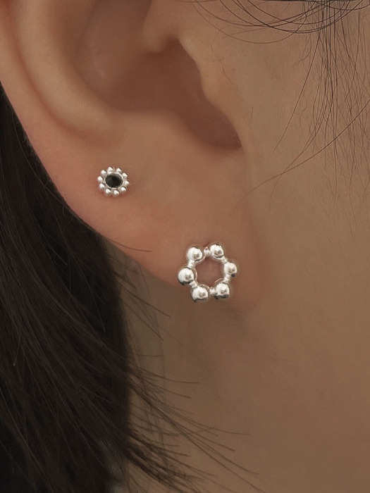 [92.5 silver]pon de ring earrings