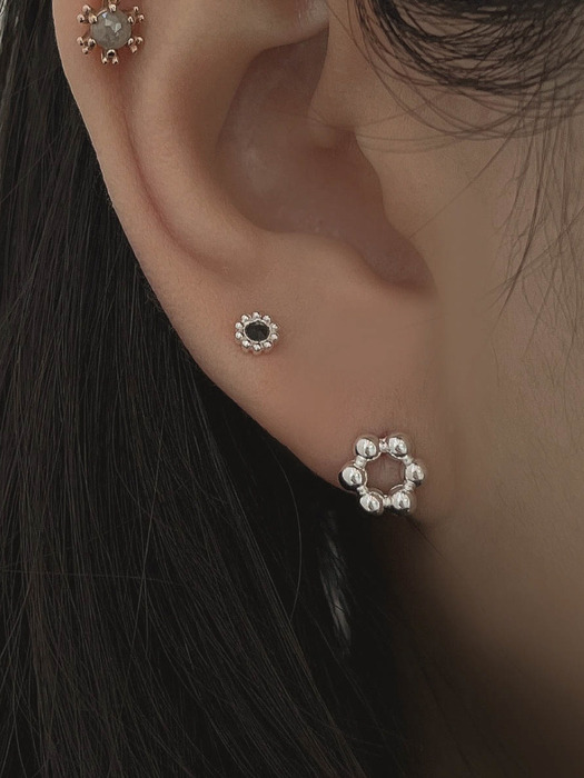 [92.5 silver]pon de ring earrings
