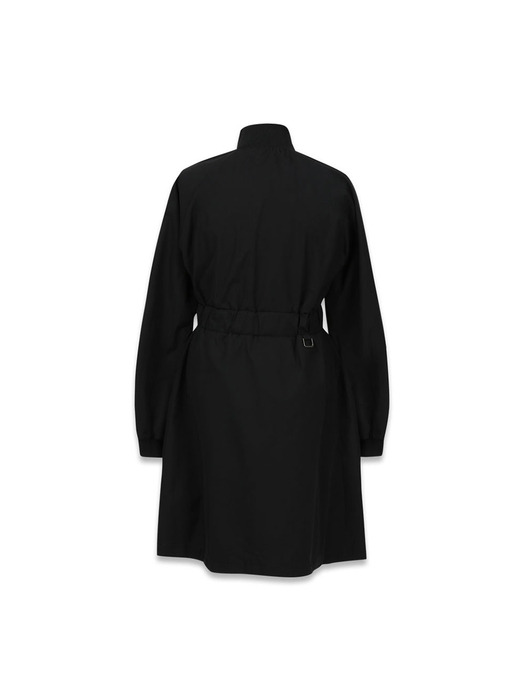 front zip-up dress black
