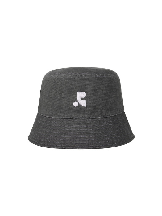 RR LOGO WASHED BUCKET HAT - CHARCOAL